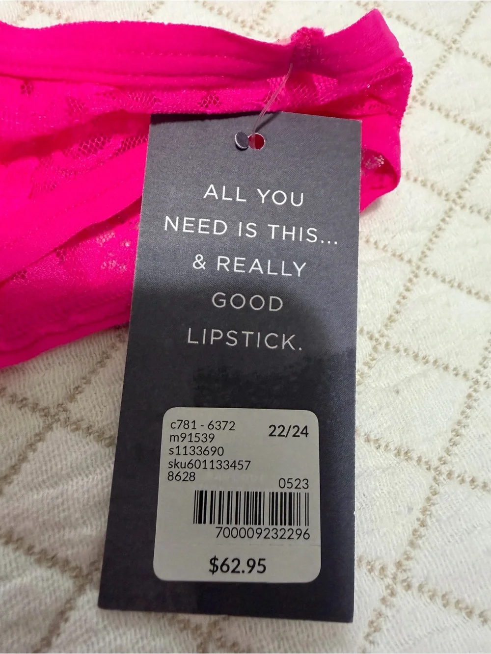 NWT Cacique Seriously Sexy Pink Lace Thong Bodysuit - Size 22/24